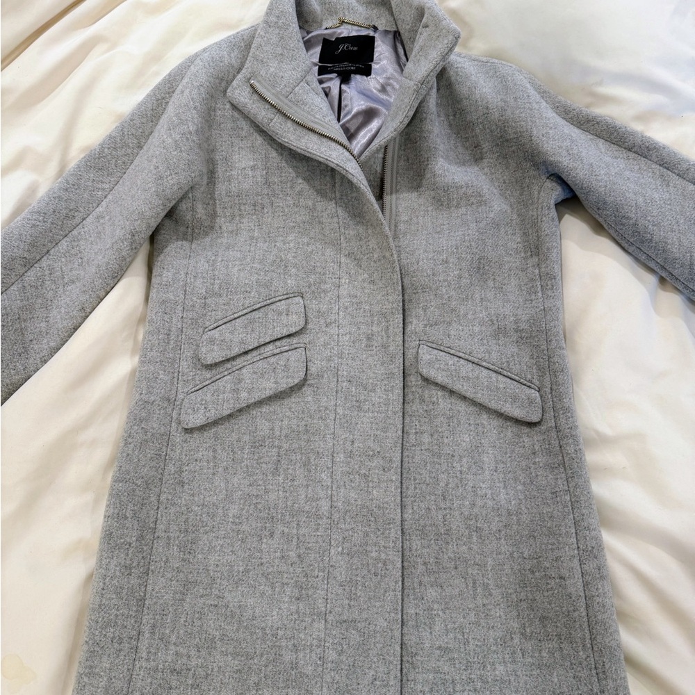 J.Crew Italian Stadium Cloth Wool Coat – Nello Gori – Gray – Size 6